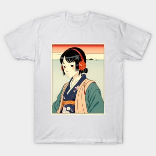 Ukiyo-e Headphone Girl #2 T-Shirt